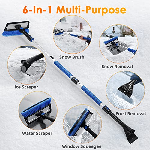 3 in 1 Extendable Ice Scraper Snow Brush with Squeegee H896