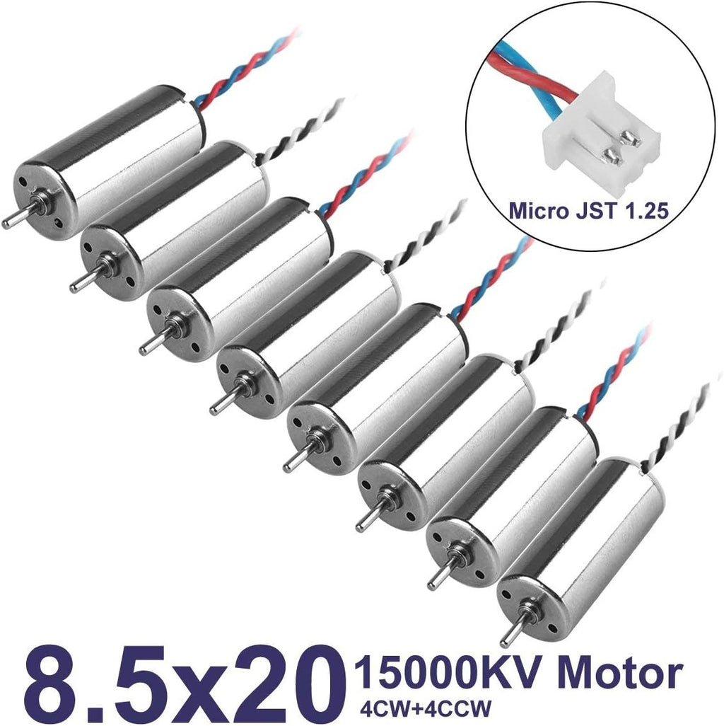 8pcs 8.5x20mm 15000KV Brushed Coreless Motor with JST-1.25 Connector W240