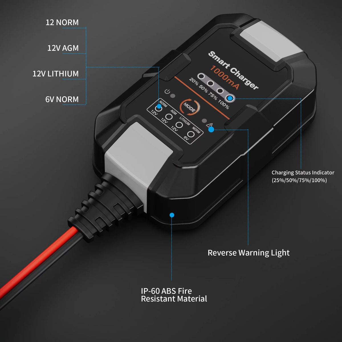 6V/12V 1A Trickle Charger Battery Maintainer Y374513