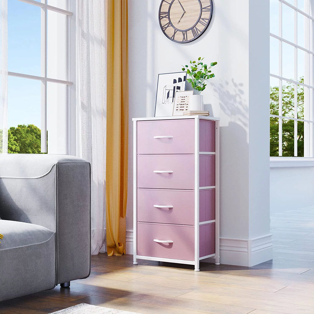 Pink 4 Drawer Fabric Dresser M416