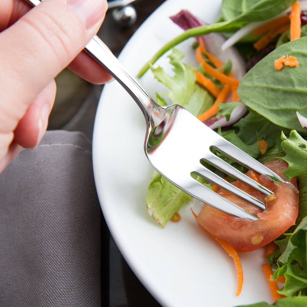 18/0 Stainless Steel Heavy Weight Salad Fork - 36/Case Y9459