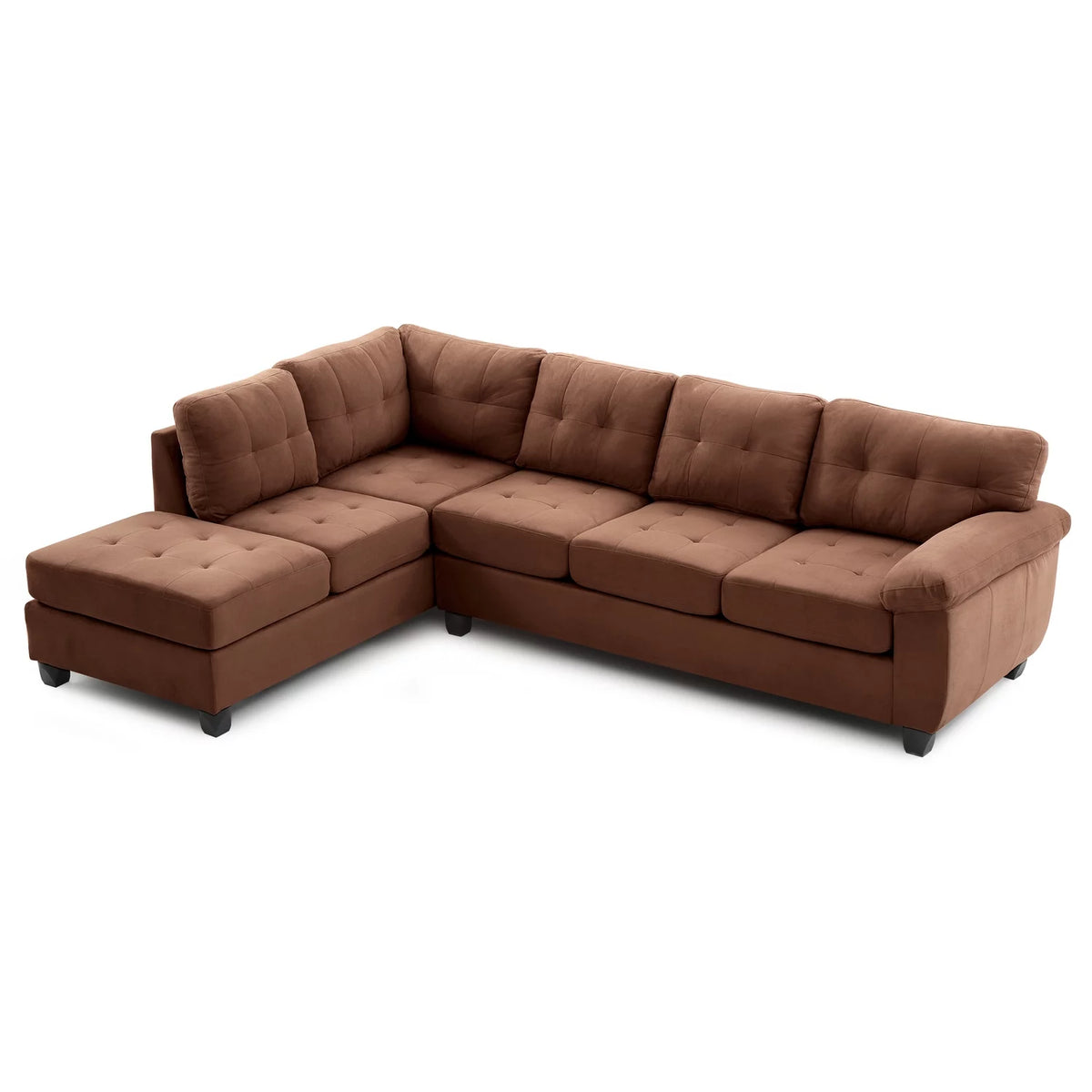 Microsuede Sectional in Chocolate X3983