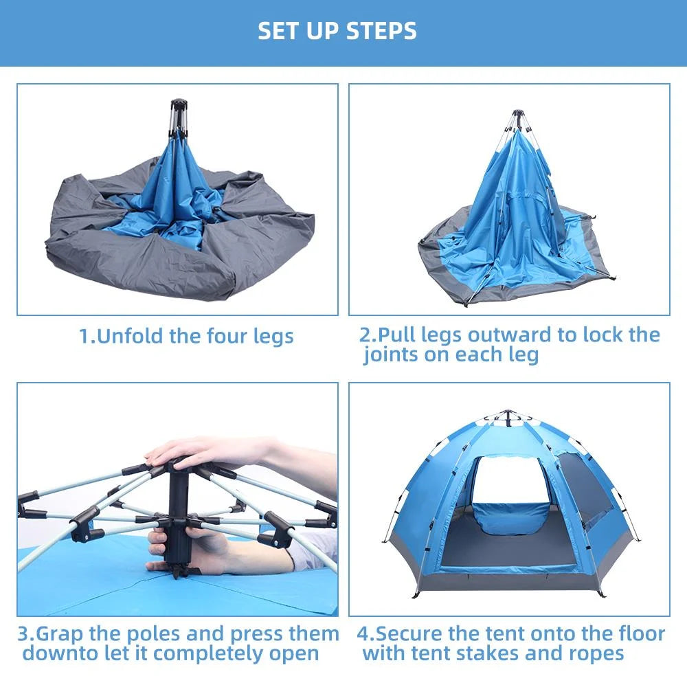 3-4 Person Waterproof Automatic Camping Tent L192
