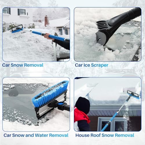 3 in 1 Extendable Ice Scraper Snow Brush with Squeegee H896