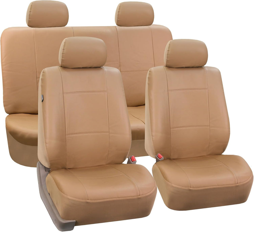 Black Faux Leather Automotive Seat Covers Set of 2 D92623