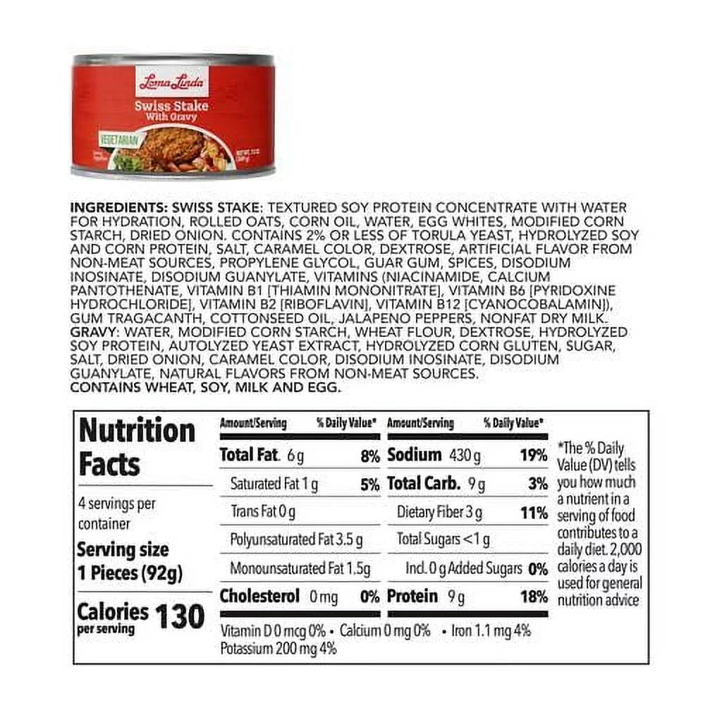 Plant-Based Swiss Stake with Gravy 13 oz Pack of 3 C612764