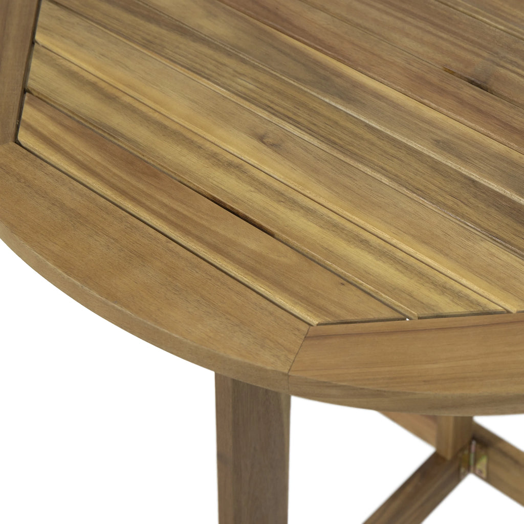 Acacia Wood Half Round Folding Bistro Table D553