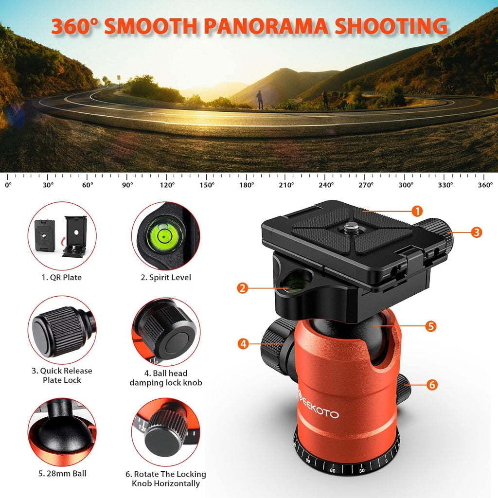 Compact Aluminum Camera Tripod with 360 Degree Ball Head V8610