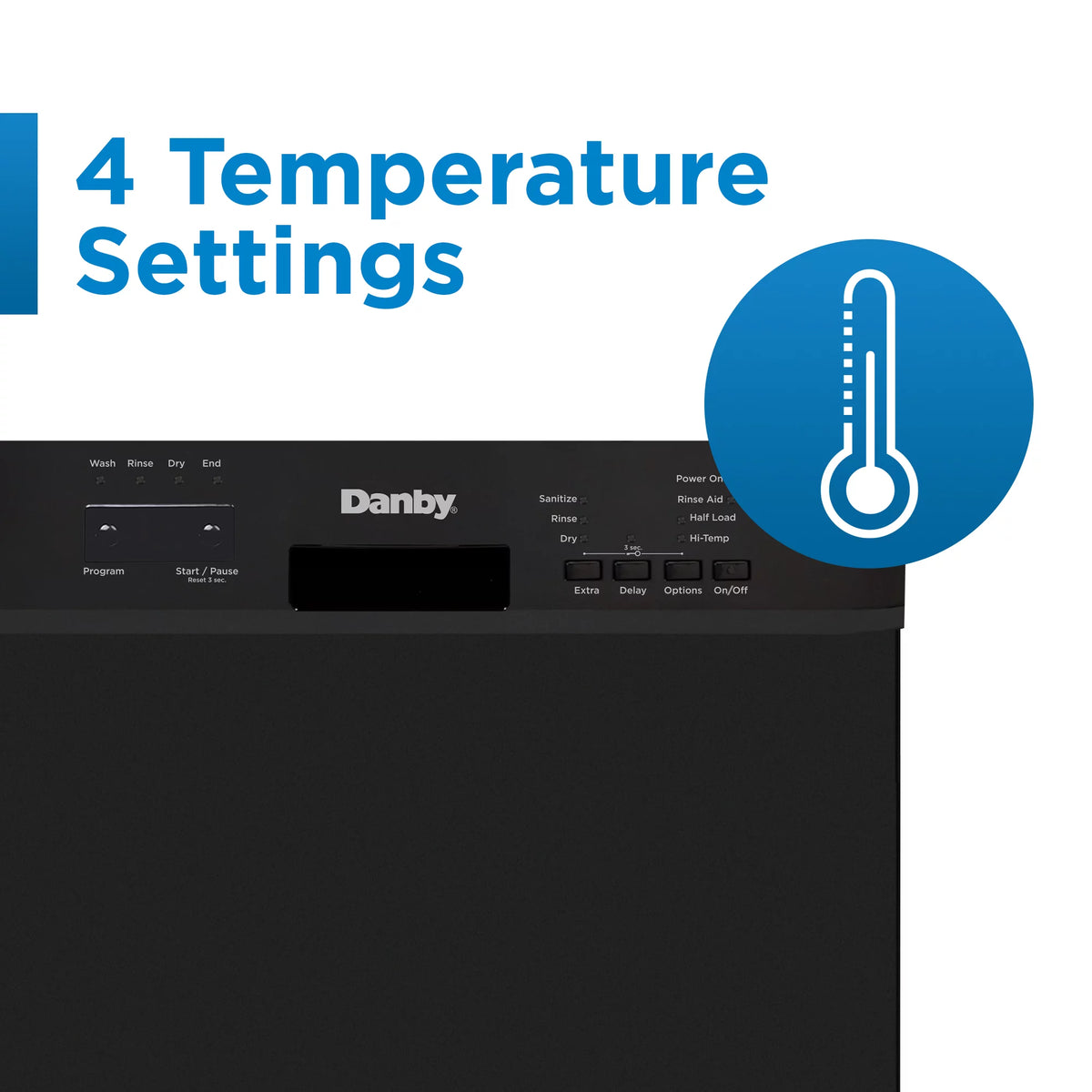 18" Wide Built-in Dishwasher in Black T2550