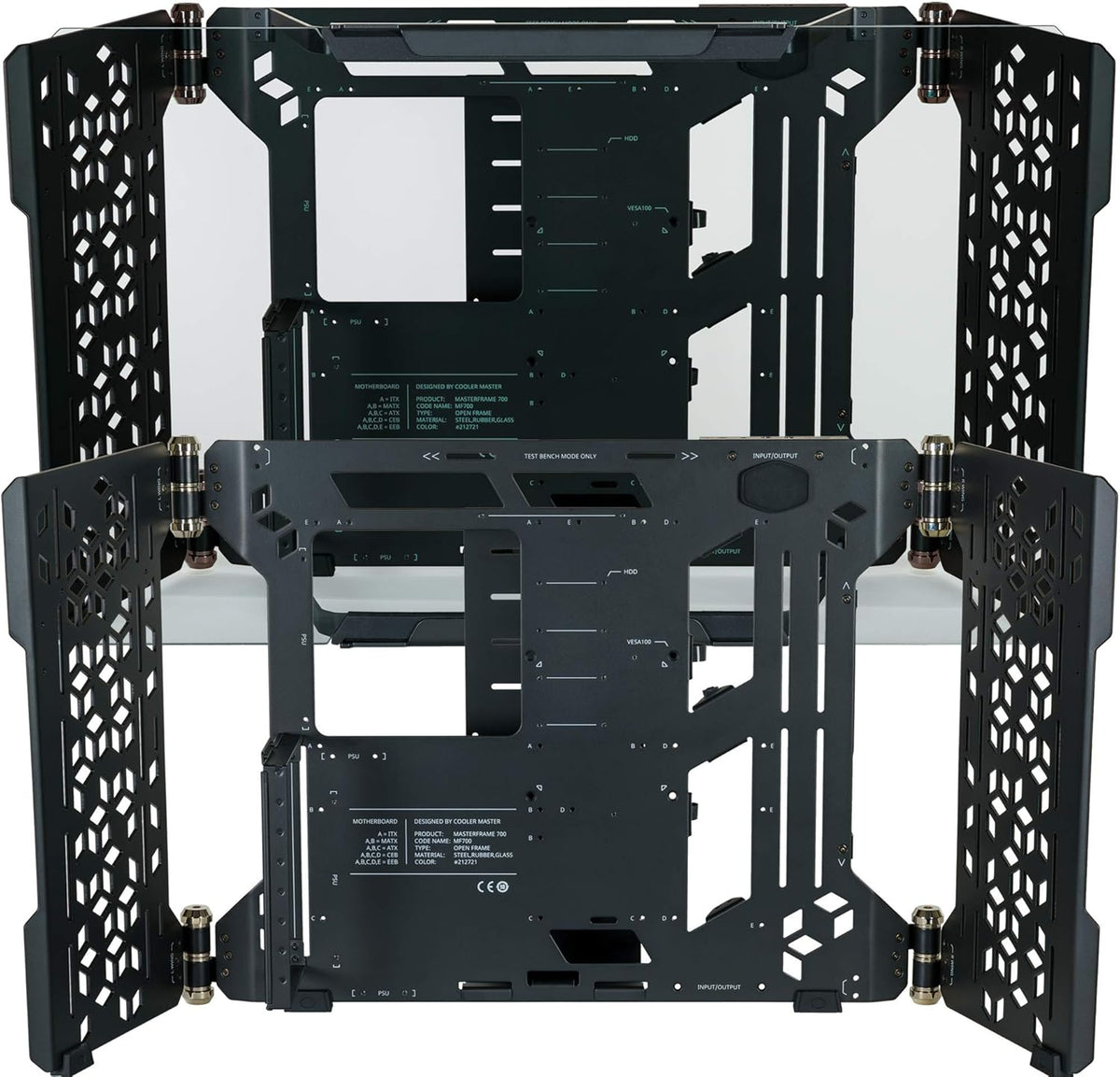 Custom Test Bench/Open-Air ATX PC Case with Panoramic Tempered Glass H48043