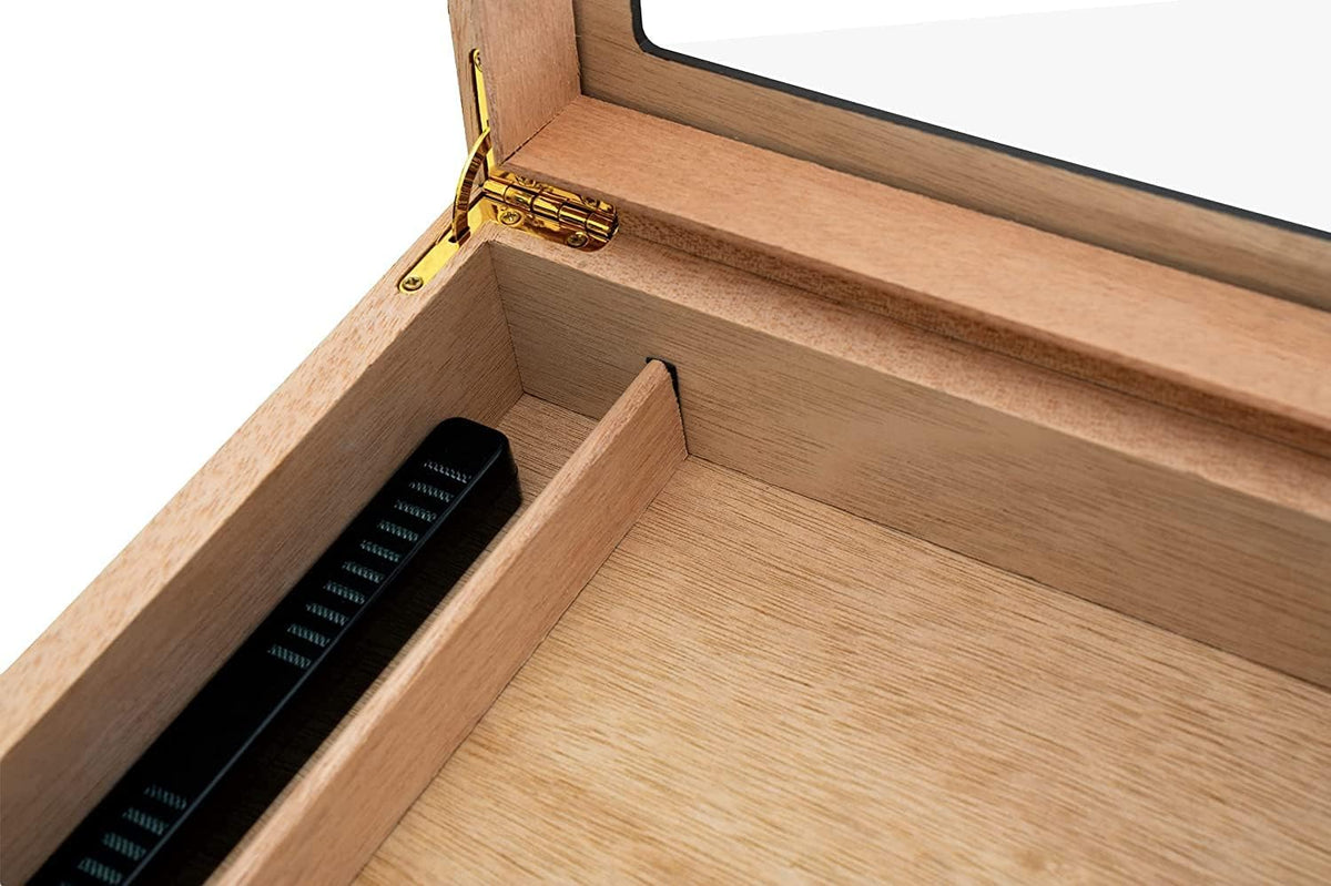Walnut Spanish Cedar Box with Hygrometer and Humidifier, Pack of 2 X552