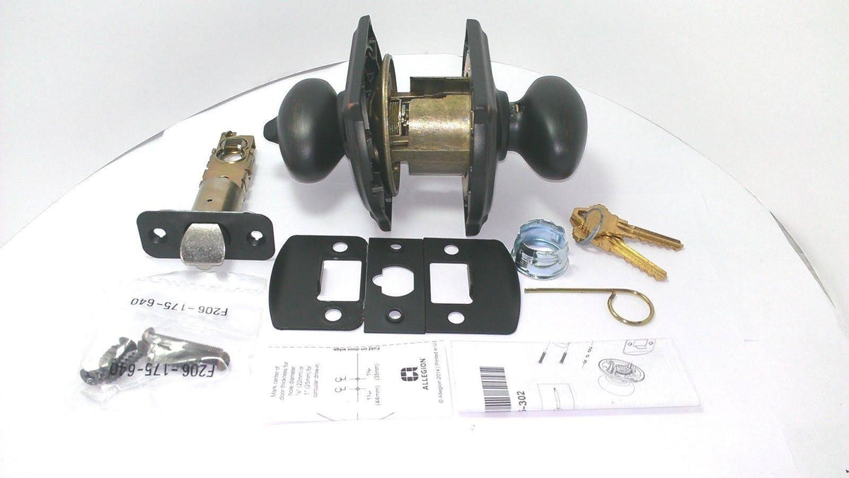 Aged Bronze Keyed Entry Door Knobs L754059