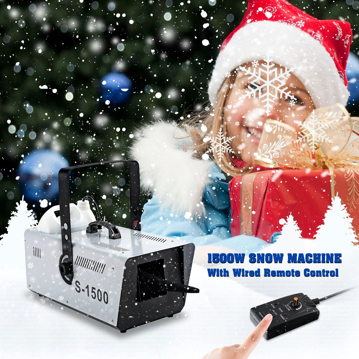 1500W Snow Machine Snowflake Maker with Wireless Remote C141