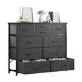 10 Drawer Fabric Storage Dresser with Wood Top Z503