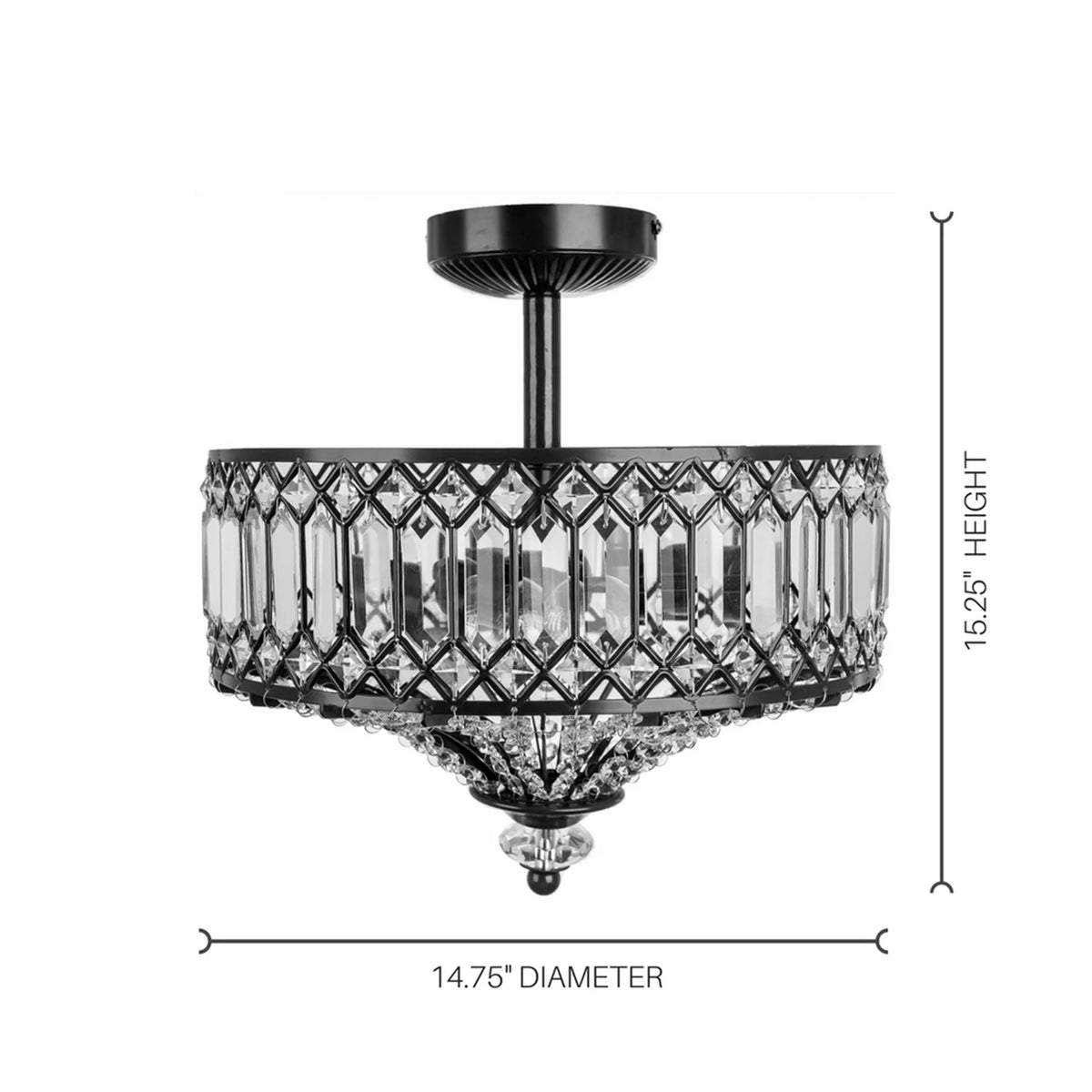 2-Light Semi-Flush Mount Ceiling Light I4016