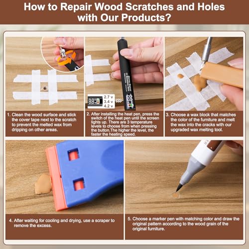 11 Colors Hardwood Wax 8 Colors Dual Tip Furniture Touch Up Markers Floor Repair Kit N564141