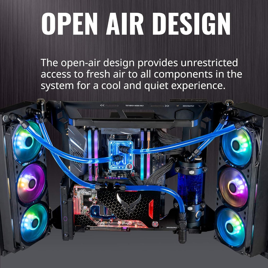 Custom Test Bench/Open-Air ATX PC Case with Panoramic Tempered Glass H48043