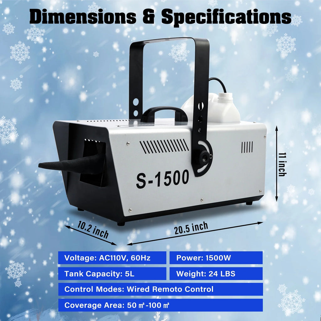 1500W Snow Machine Snowflake Maker with Wireless Remote C141