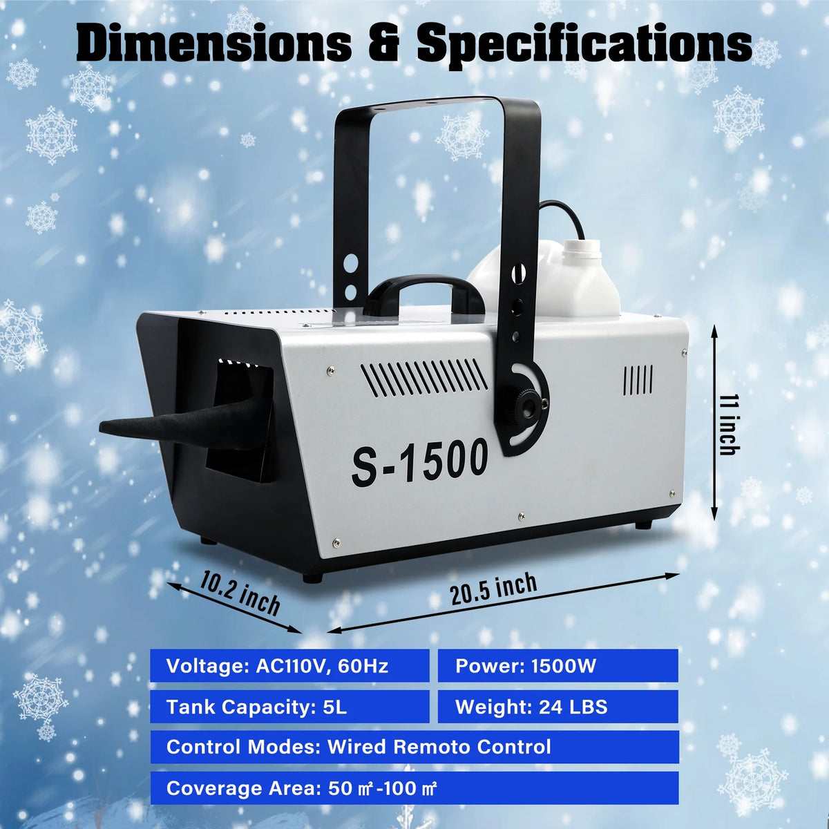 1500W Snow Machine Snowflake Maker with Wireless Remote C141