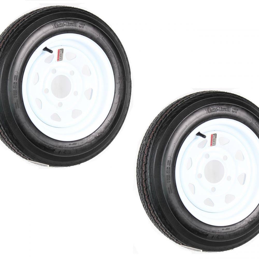 2-Pack Trailer Wheel & Tire 480-12 4.80-12 4.80x12x22 LRC 5 Hole White Spoke H6133