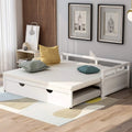 White Wood Daybed with Pull Out Trundle L58372