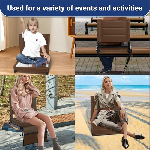 Portable Bleacher Seats with Back Support and Padded Cushion F57670