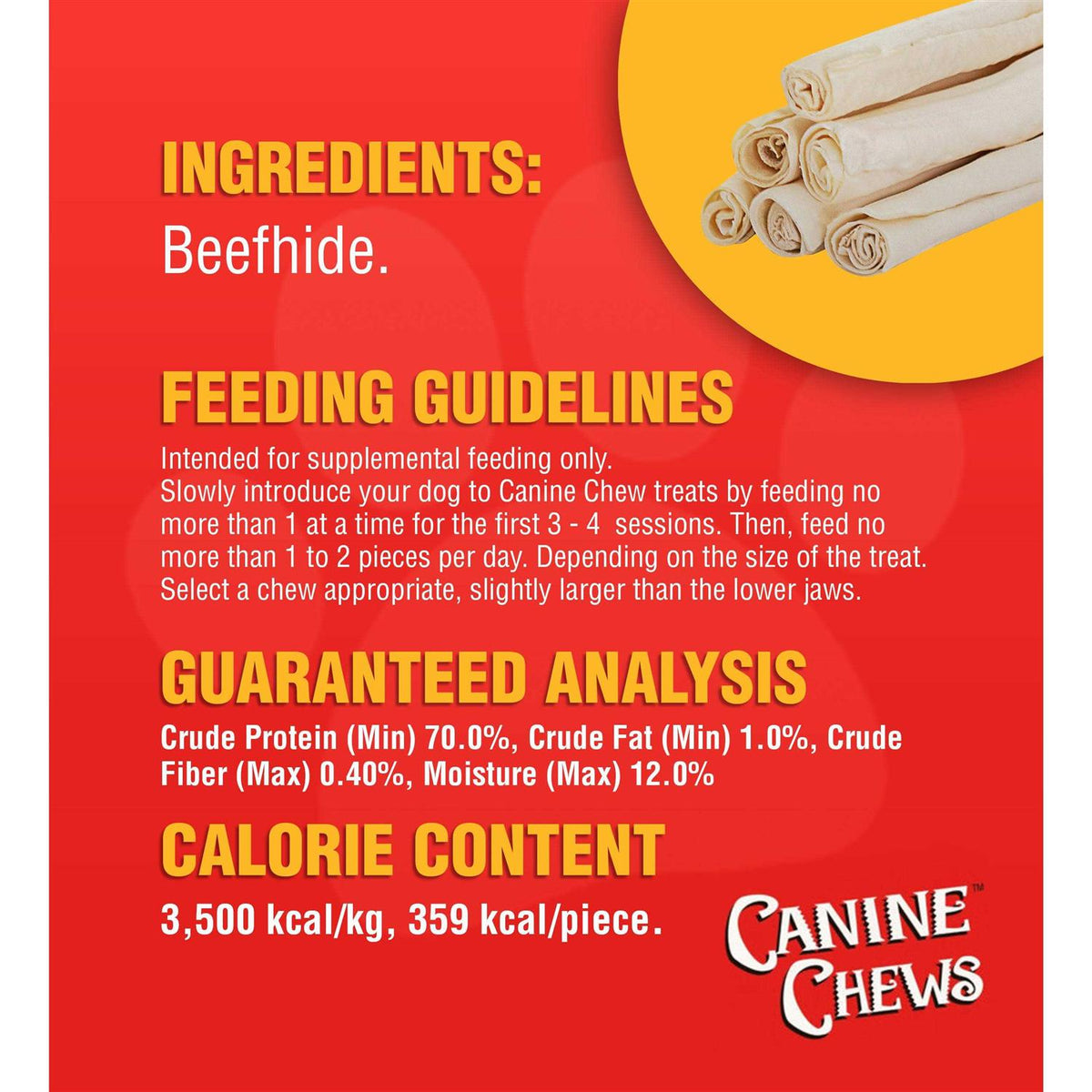 10-11 Dog Rawhide Chews T909