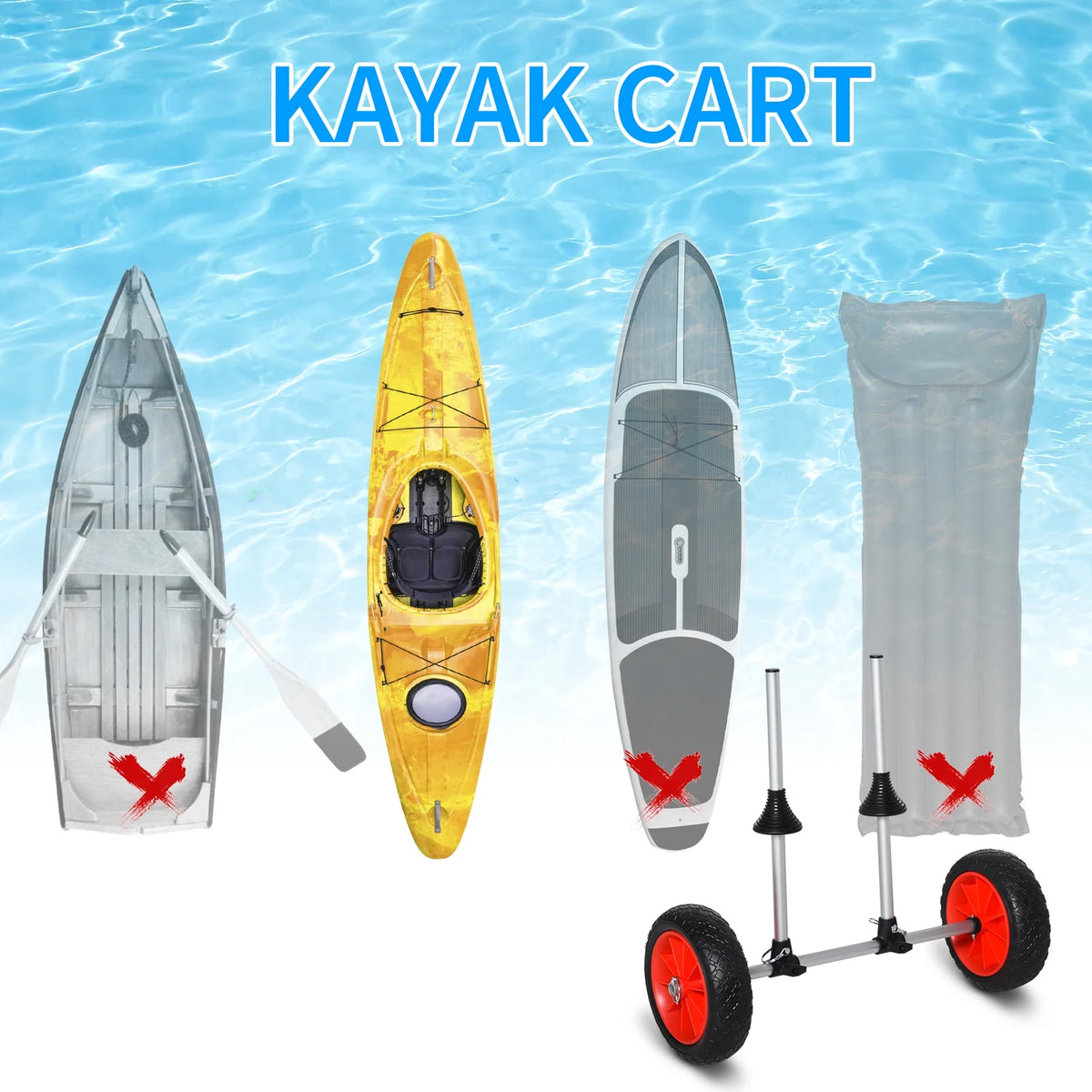 Kayak Cart with Aluminum Frame and Large Tires U98149