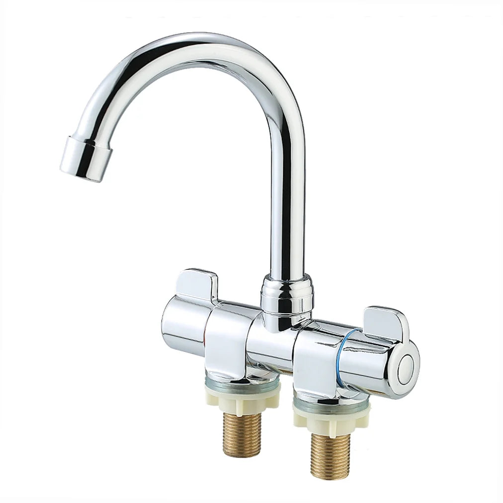 Foldable RV Rotating Two Handle Deck/Wall Mounted Kitchen Hot and Cold Water Mixer Tap I34829