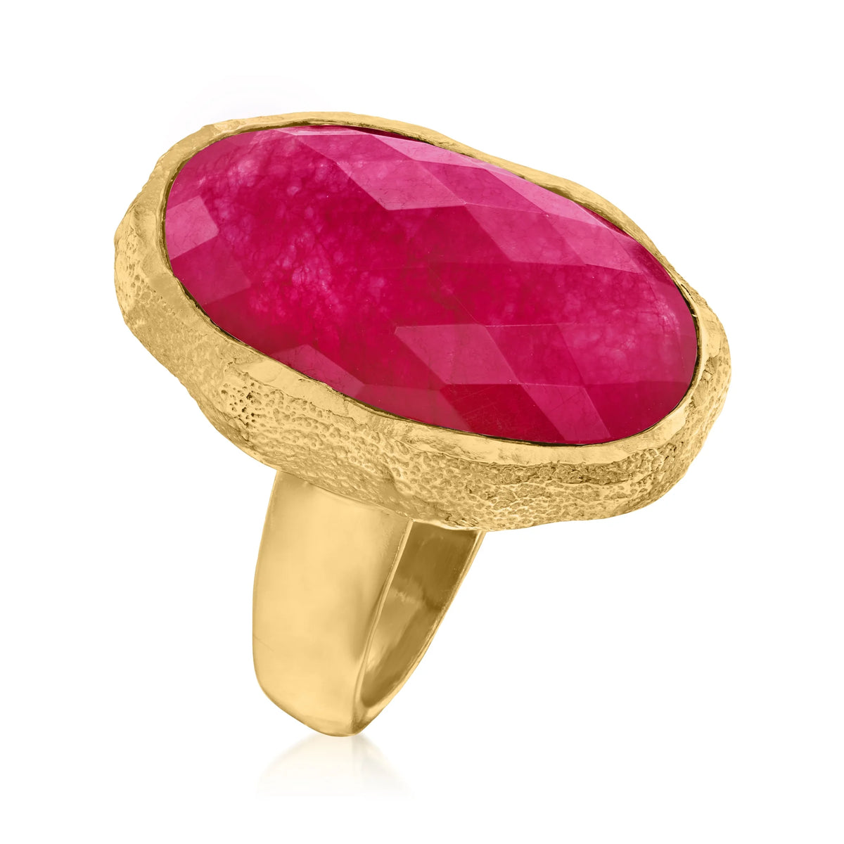 25.00 Carat Pink Quartz Ring in 18kt Gold Over Sterling C747951