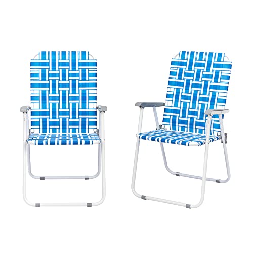 Set of 2 Yellow Webbed Folding Lawn Chair Y1314
