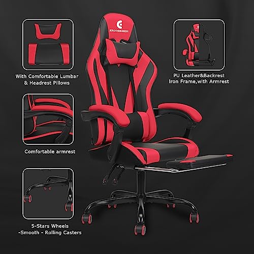 Black Gaming Chair with Footrest E58670