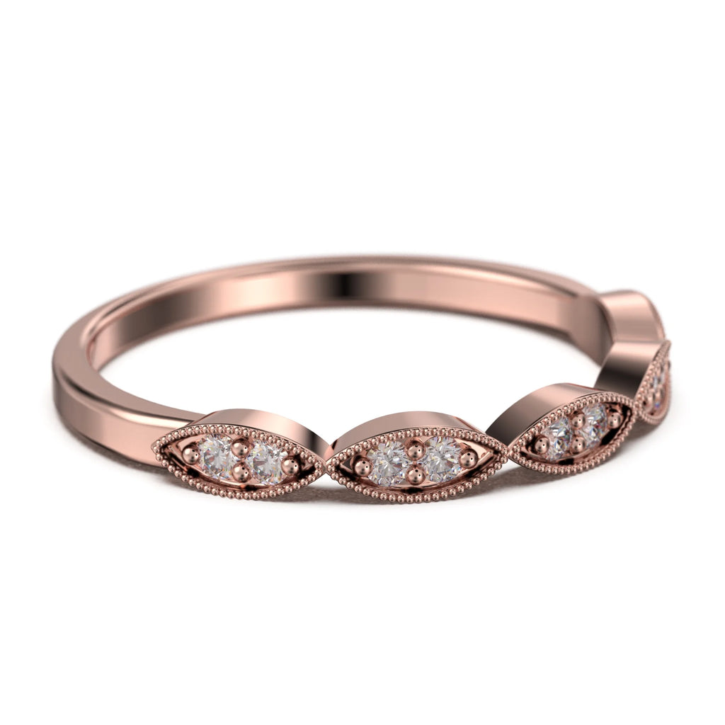 18K Rose Gold Over Silver Diamond Ring M522