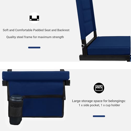 Portable Bleacher Seats with Back Support and Padded Cushion F57670