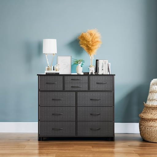 10 Drawer Fabric Storage Dresser with Wood Top Z503