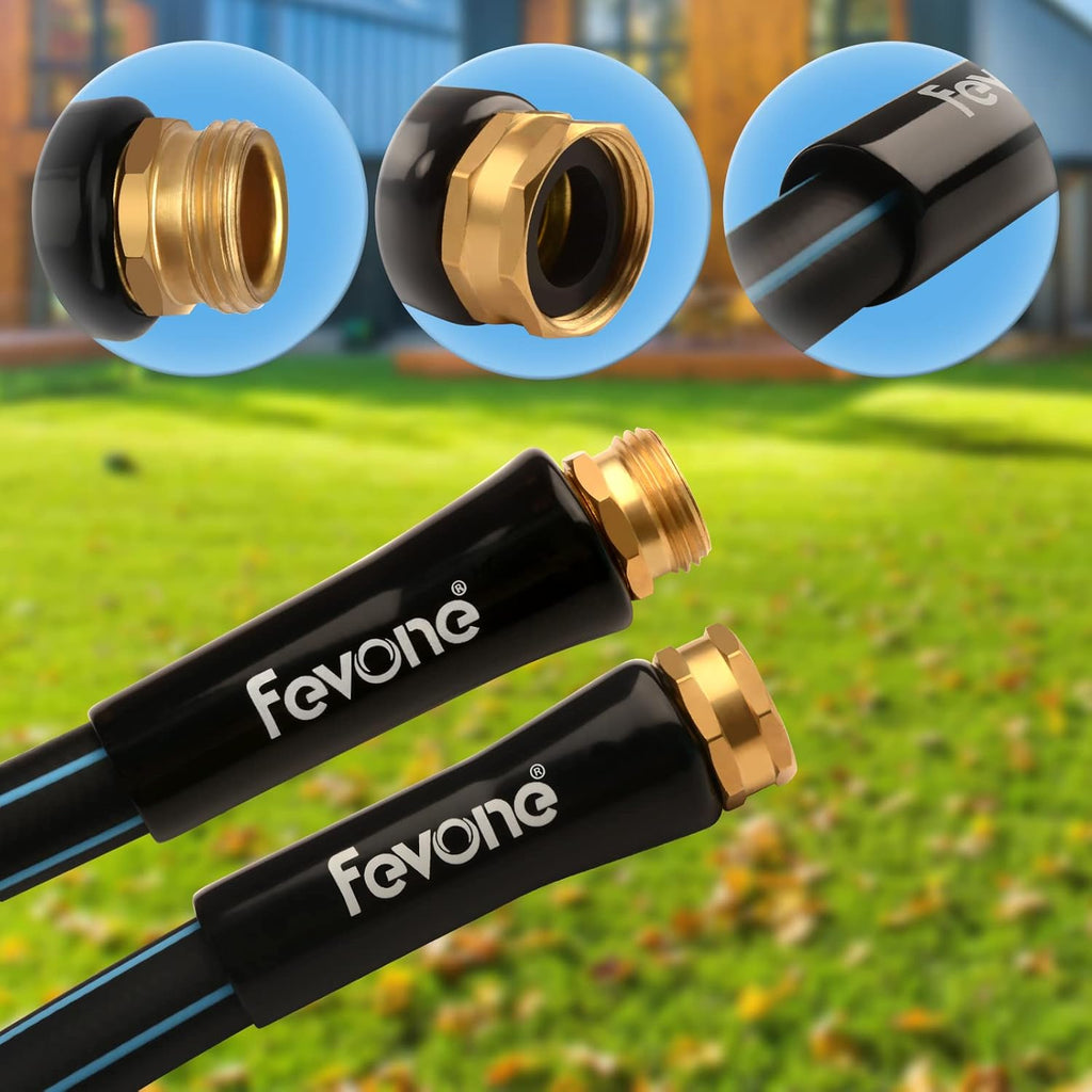 100 ft Heavy Duty Hybrid Garden Hose with 3/4 Brass Fittings R288