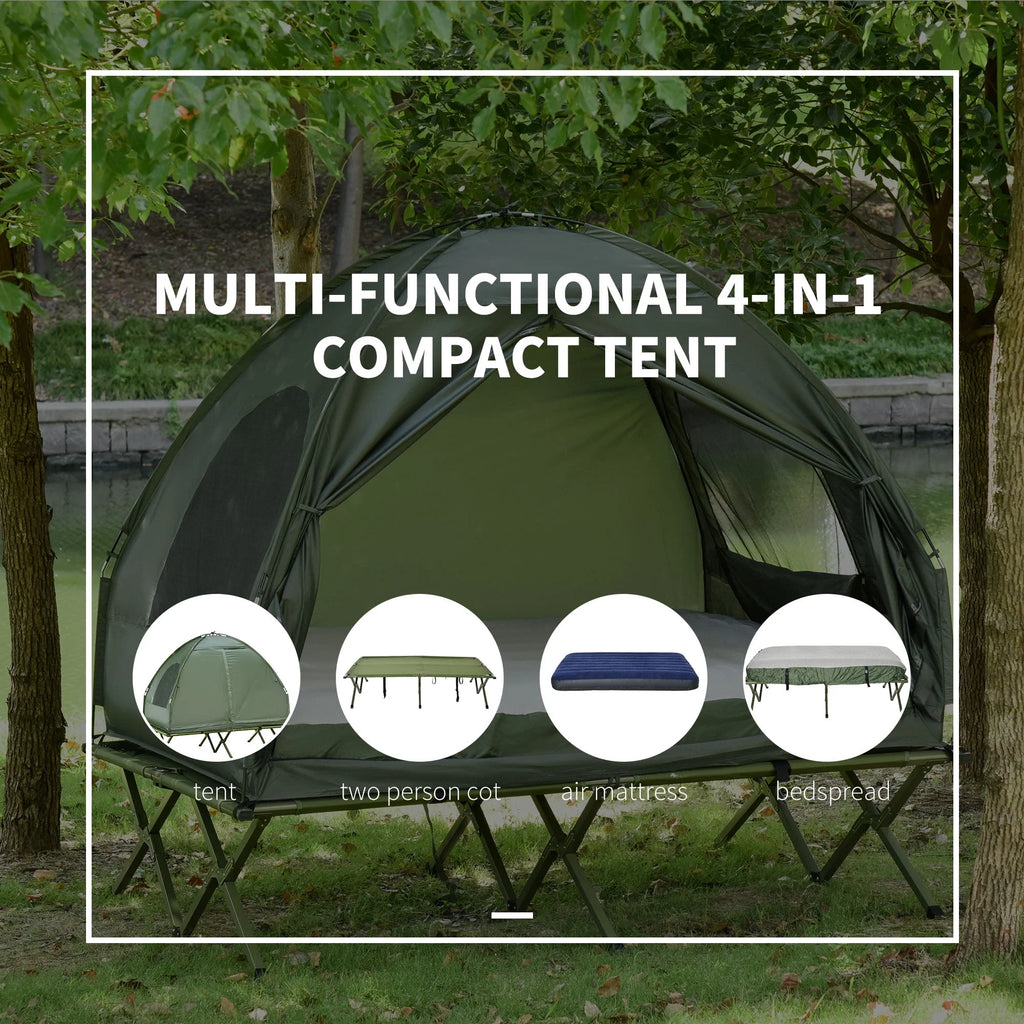 2 Person Foldable Camping Cot with Tent V2145