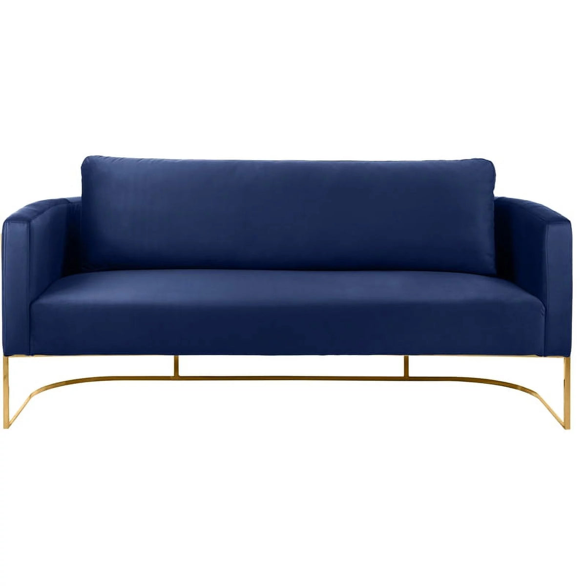 Navy Velvet Sofa with Gold Metal Base G43645