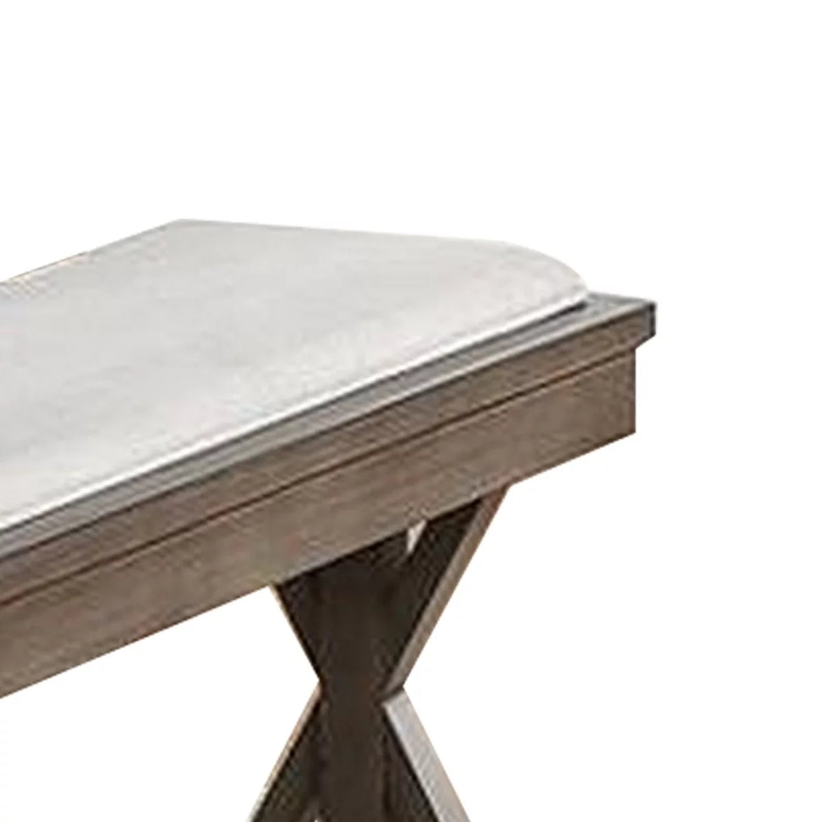 Padded Seat Dining Bench with Double Pedestal Base N71025