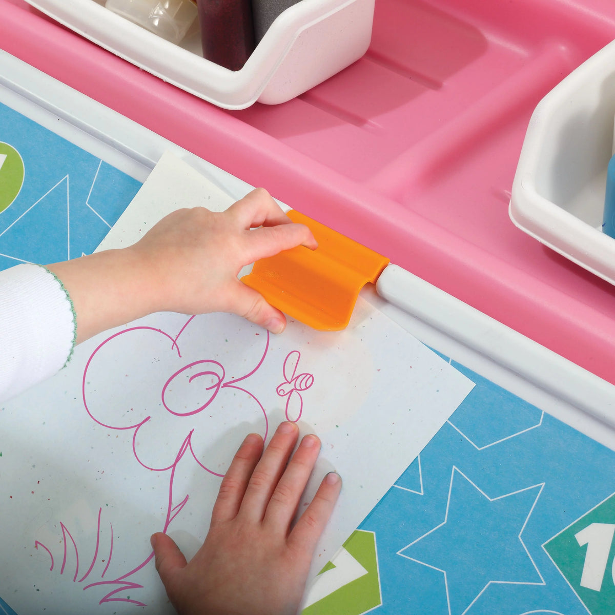 Pink 2-in-1 Plastic Toy Storage Box Q592