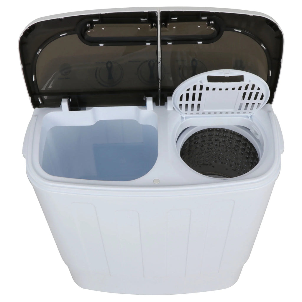 Twin Tub Portable Compact Wash Machine 13lbs Semi-Automatic White Q90280