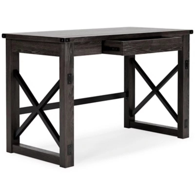 Dark Gray Rustic Farmhouse Home Office Desk X935069