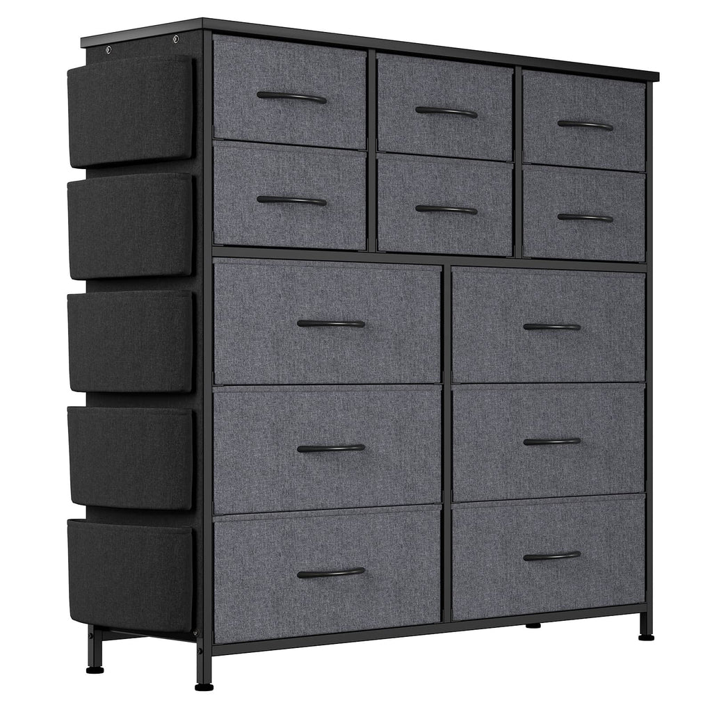 12 Drawer Fabric Dresser with Wood Tabletop N9995