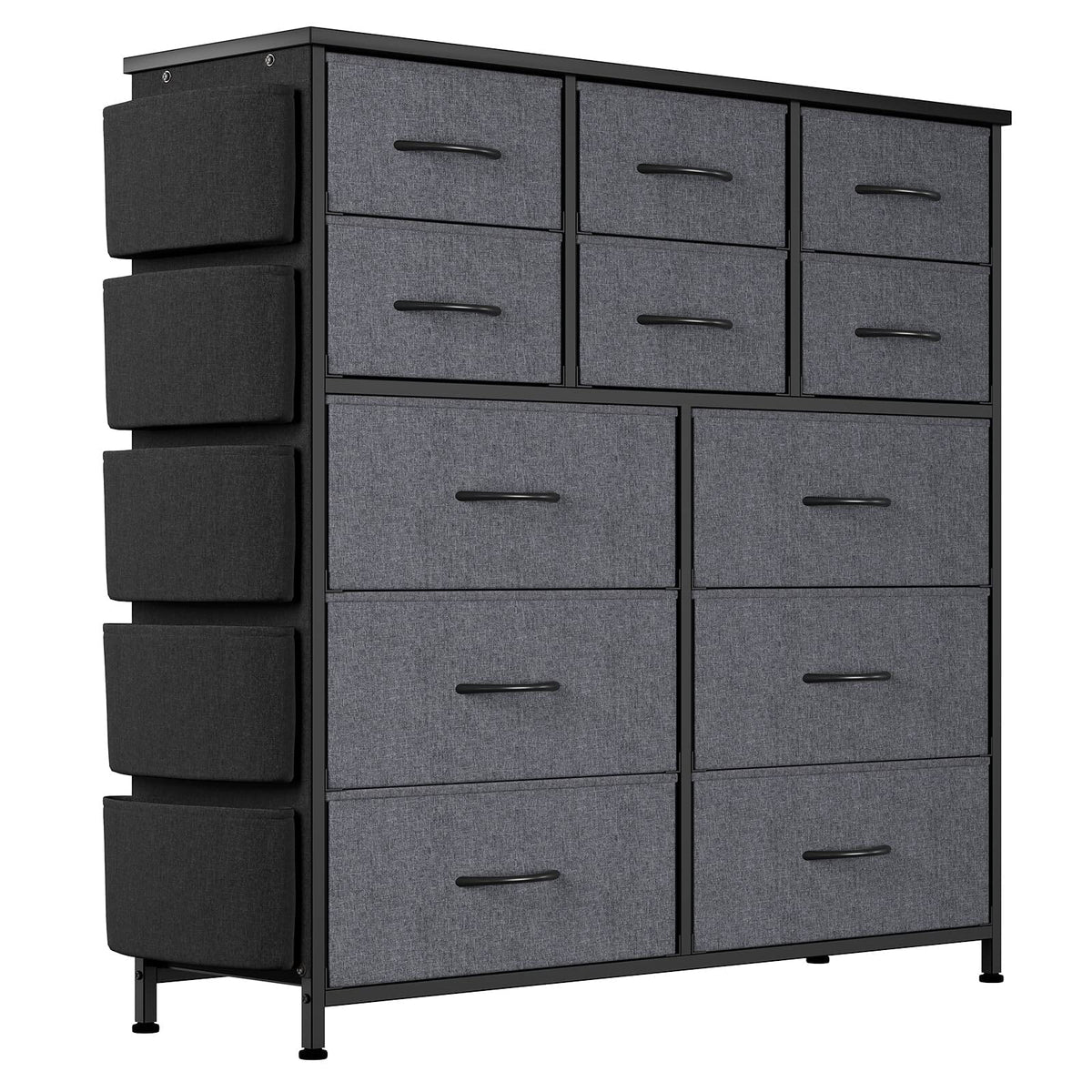 12 Drawer Fabric Dresser with Wood Tabletop N9995