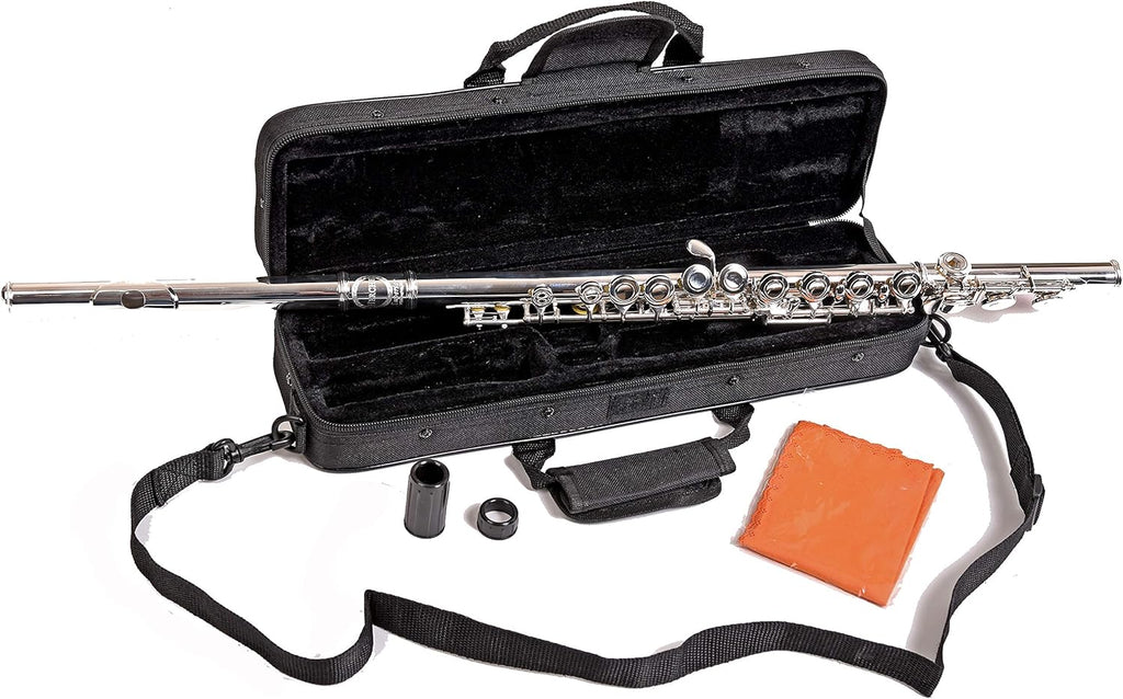 SOLID NICKEL-SILVER Flute Complete Set with Shoulder Carry Case, Cleaning Rod, Tenon Protectors Z640