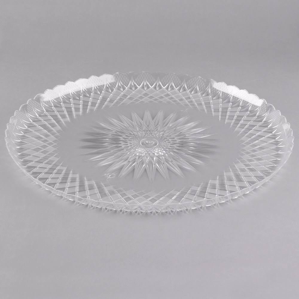 Clear Round Scalloped Plastic Trays D56842