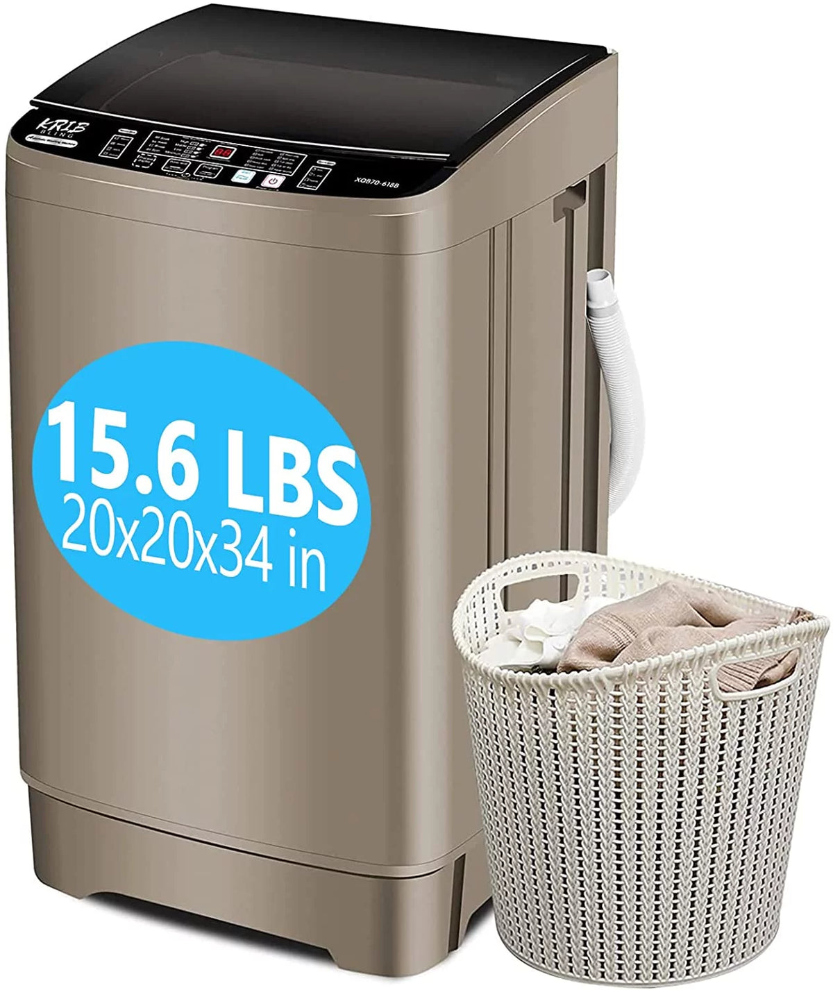 15.6 lbs Portable Compact Washing Machine with Drain Pump Z2510