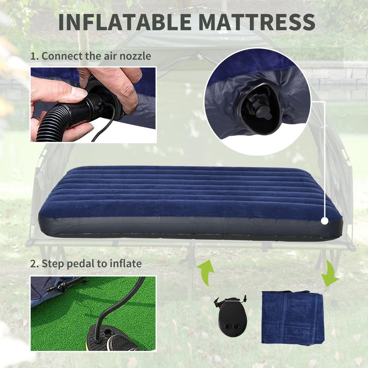 2 Person Foldable Camping Cot with Tent V2145