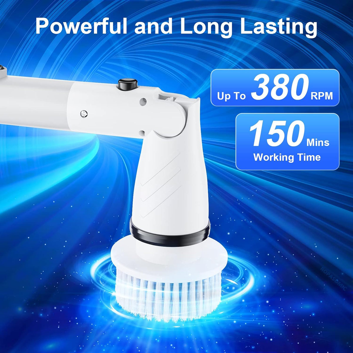 Cordless Electric Spin Scrubber with Adjustable Extension Handle (Grey) L11200