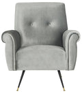 Light Grey Velvet Accent Chair Q891649